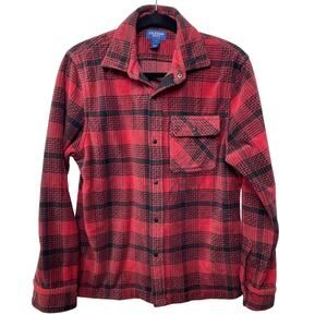 Arizona Jean Plaid Shacket Shirt Jacket Button‎ Up Red Fleece Mens S Lumberjack